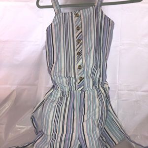 striped blue romper
